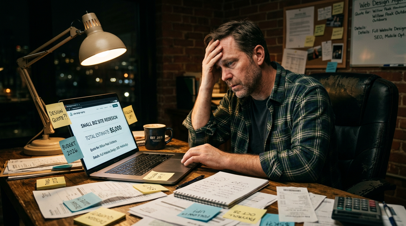 Small business owner overwhelmed by web design quotes